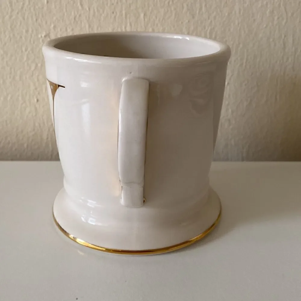 Anthropologie Mug Monogram Gold Letter W Initial Coffee Cup